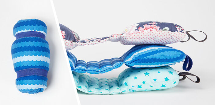 Resekudde med mönster sydd själv